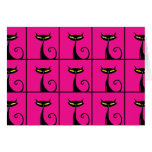 Hot Pink and Black Kitty Cats Collage Greeting Cards