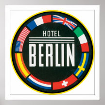 Hotel-Berlin-Gepäck-Aufkleber Plakatdruck