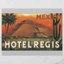 Hotel Regis Mexikos Ds, Vintag Flyer
