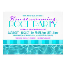 House Warming Pool Party Invitations