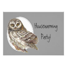 Housewarming-Party-Gewohnheit laden mit Eule ein Ankündigungen