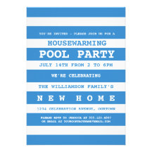 Housewarming Pool Party Invitations