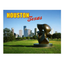 Houston-Skyline von Park Eleonors Tinsley, TX Postkarte