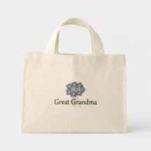 Hübsche blaue Blumen-großes Großmutter-T-Shirt Tragetasche