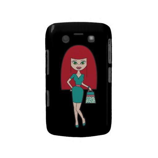 Hübsche Frau mit retro Handtasche Blackberry Bold Case