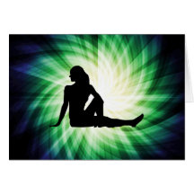 Hübsche Frauen-Silhouette Karten