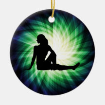 Hübsche Frauen-Silhouette Weihnachtsbaum Ornament