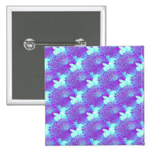 Hübsche lila und blaue Blumen-Beschaffenheits-Coll Anstecknadelbutton
