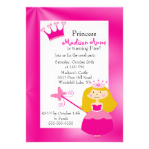 Hübsche Party Einladung Prinzessin-Birthday