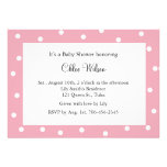 Hübsche rosa Polka-Punkte Personalisierte Einladungskarten