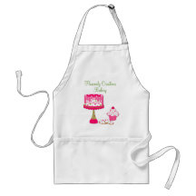 Hübsche rosa u. grüne Bäckerei-Geschäfts-Schürze