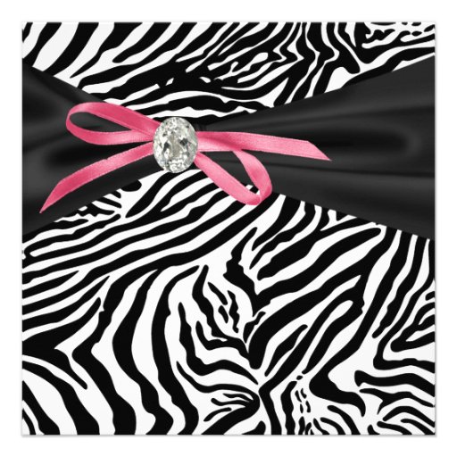 Hübsche rosa Zebra-Party Einladung