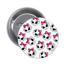 Hübsche Schädel Anstecknadelbutton
