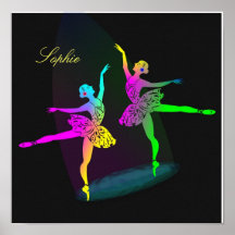 Hübscher Ballerina-Regenbogen-personalisierter Pla
