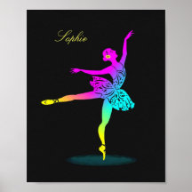 Hübscher Ballerina-Regenbogen-personalisierter Pla