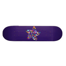 Hübscher bunter Blumenstern Skateboard Brett