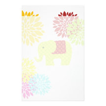 Hübscher bunter Hippie-Elefant-Blumen-Power Individuelle Büropapiere