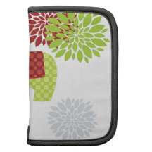 Hübscher bunter Hippie-Elefant-Blumen-Power Folio Planer