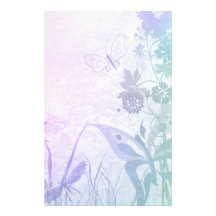 Hübscher Pastellschmetterlings-Blumenbriefpapier Personalisiertes Druckpapier