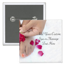 Hübscher pinkfarbener rosa Rosepedicure-Salon Anstecknadelbuttons