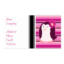 Hübscher rosa Penguin Visitenkarten