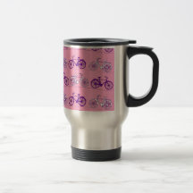 Hübscher rosa und lila Vintager Fahrrad-Fahrrad-Dr Kaffeetassen