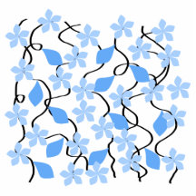 Hübsches blaues Blumenmuster auf Weiß. Gewohnheit Fotoskulpturen