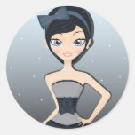 Hübsches Kleid Runder Sticker