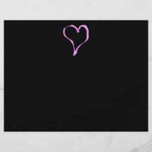 Hübsches rosa und schwarzes Liebe-Herz Personalisierte Flyer