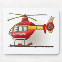 Hubschrauber-Krankenwagen-Mausunterlage Mousepads