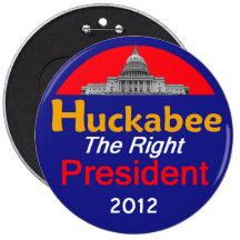 HUCKABEE 2012 6" Knopf Anstecknadelbuttons