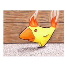Huhn der Feuerpostkarte