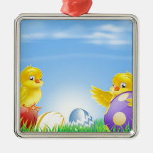 Huhn- und Ostereier Hintergrund Weinachtsornamente