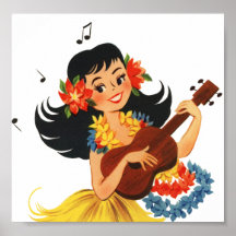 Hula Hula Mädchen Poster