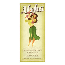 Hula Mädchen Luau Party Einladungen