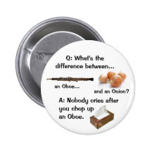 Humorvoller Oboe Witz-Knopf Anstecknadelbutton