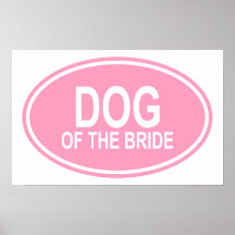 Hund der Braut, die ovales Rosa Wedding ist Plakatdruck