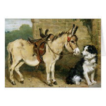 Hunde-u. Esel-Tierfreunde - Vintage Kunst durch Em Grußkarten