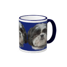 Hundebecher Shih Tzu auf Blau Kaffeetasse