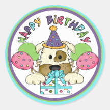 Hundegeburtstag Runde Sticker