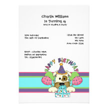 Hundegeburtstags-Party Personalisierte Einladungskarten
