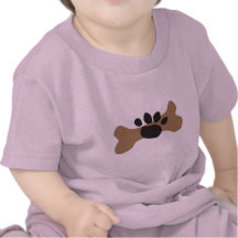 Hundeknochen u. Tatzen-Druck Shirts