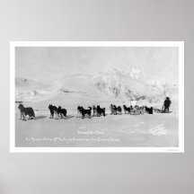 Hundeschlitten verficht Alaska 1910 Plakatdruck
