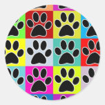 Hundetatze gefärbt runde sticker