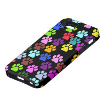 Hundetatzen-HinterPawprints rotes blaues Grün-Gelb iPhone 5 Schutzhülle