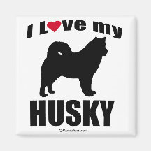 "HUNDEzucht" - SCHLITTENHUND - "ICH LIEBE MEINE HE Magnete