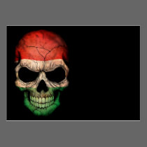 Hungarian Flag Skull on Black visitenkarten
