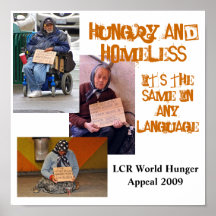 Hungrig und obdachlos plakatdruck