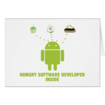 Hungriges Softwareentwickler-Innere (android) Grußkarte