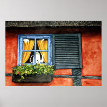 Hütten-Fenster Posterdrucke